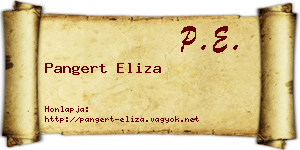 Pangert Eliza névjegykártya